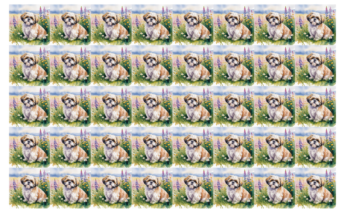 DecoCraft - Scenic Tiles Series - Watercolor Pets - Shih Tzu