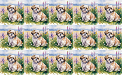 DecoCraft - Scenic Tiles Series - Watercolor Pets - Shih Tzu