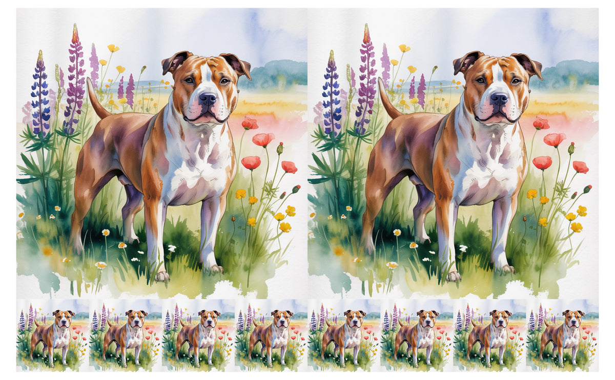 DecoCraft - Scenic Tiles Series - Watercolor Pets - Staffordshire Terrier