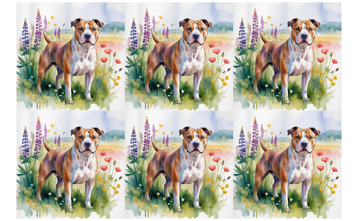 DecoCraft - Scenic Tiles Series - Watercolor Pets - Staffordshire Terrier