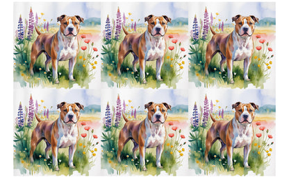 DecoCraft - Scenic Tiles Series - Watercolor Pets - Staffordshire Terrier
