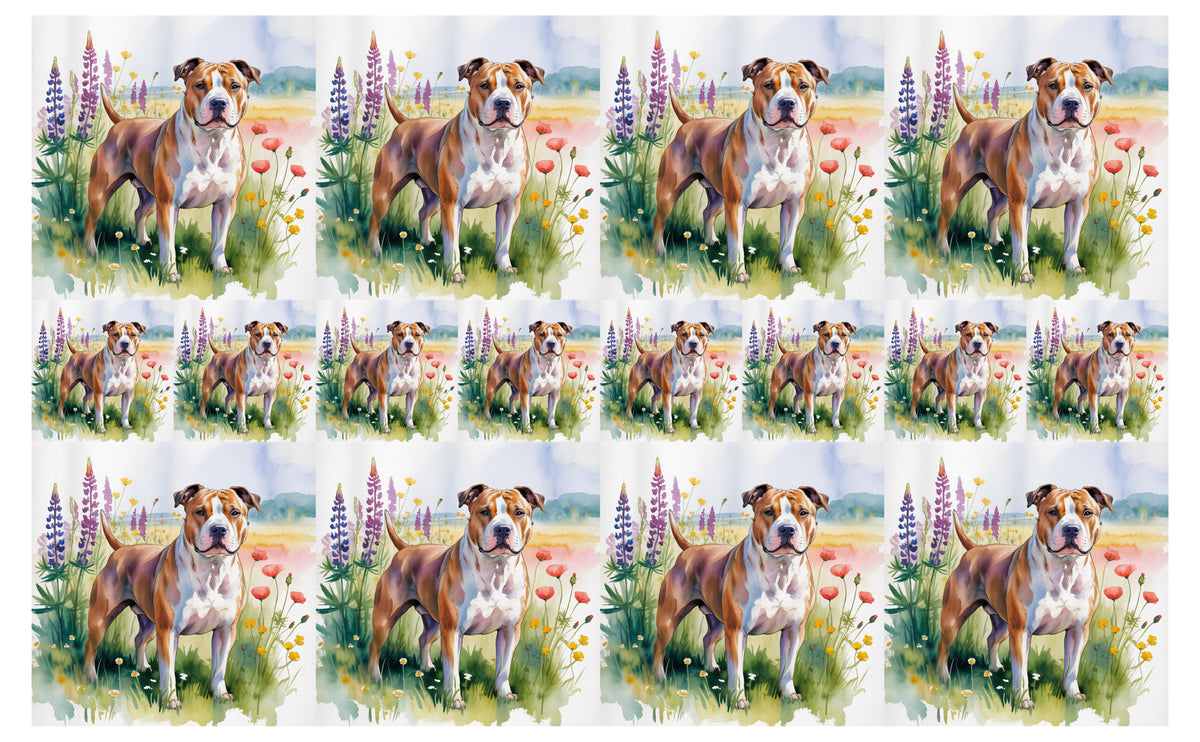 DecoCraft - Scenic Tiles Series - Watercolor Pets - Staffordshire Terrier