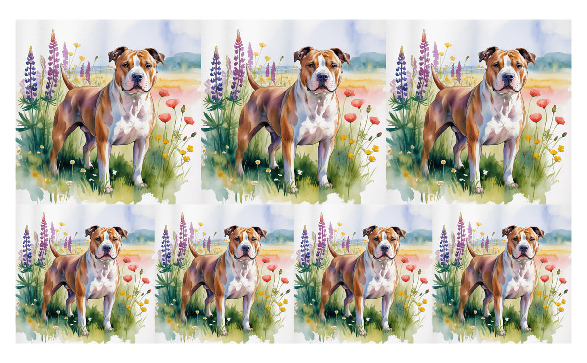 DecoCraft - Scenic Tiles Series - Watercolor Pets - Staffordshire Terrier