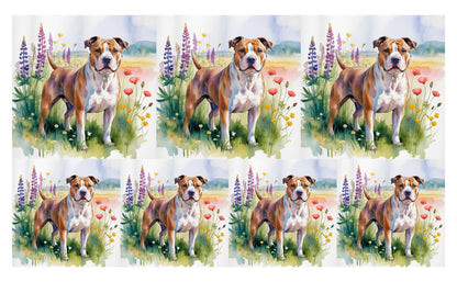 DecoCraft - Scenic Tiles Series - Watercolor Pets - Staffordshire Terrier