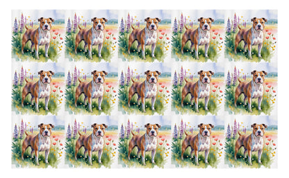 DecoCraft - Scenic Tiles Series - Watercolor Pets - Staffordshire Terrier