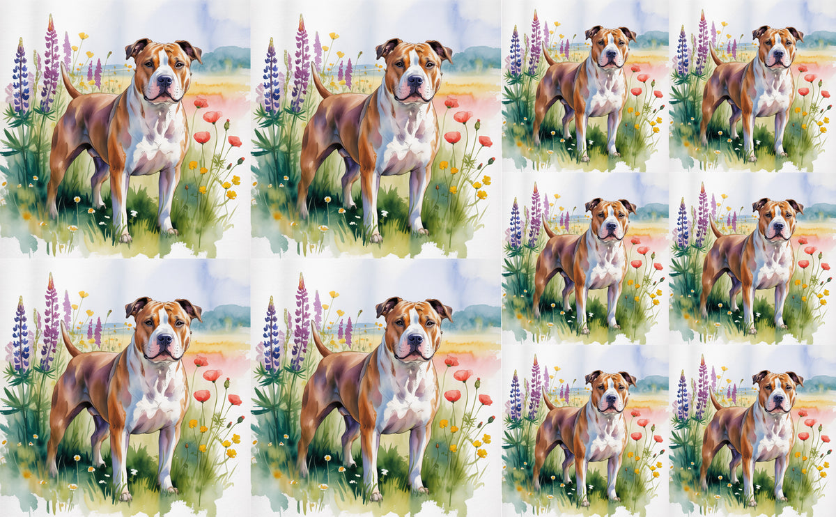 DecoCraft - Scenic Tiles Series - Watercolor Pets - Staffordshire Terrier