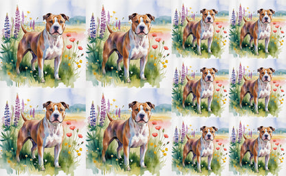 DecoCraft - Scenic Tiles Series - Watercolor Pets - Staffordshire Terrier