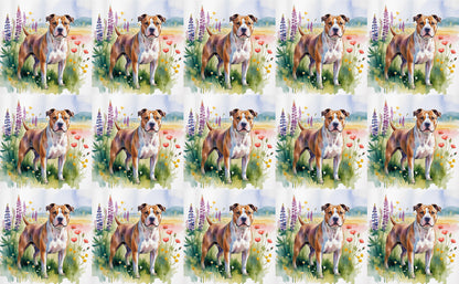 DecoCraft - Scenic Tiles Series - Watercolor Pets - Staffordshire Terrier