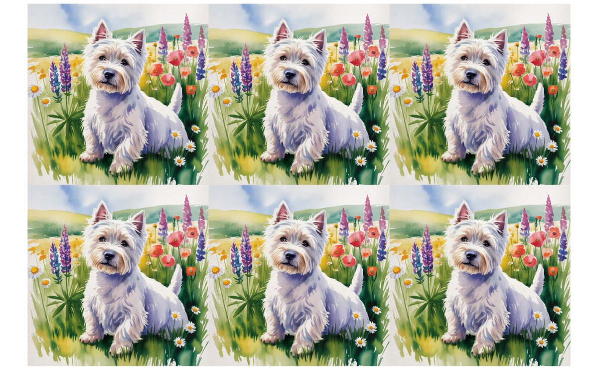 DecoCraft - Scenic Tiles Series - Watercolor Pets - Westie