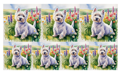 DecoCraft - Scenic Tiles Series - Watercolor Pets - Westie