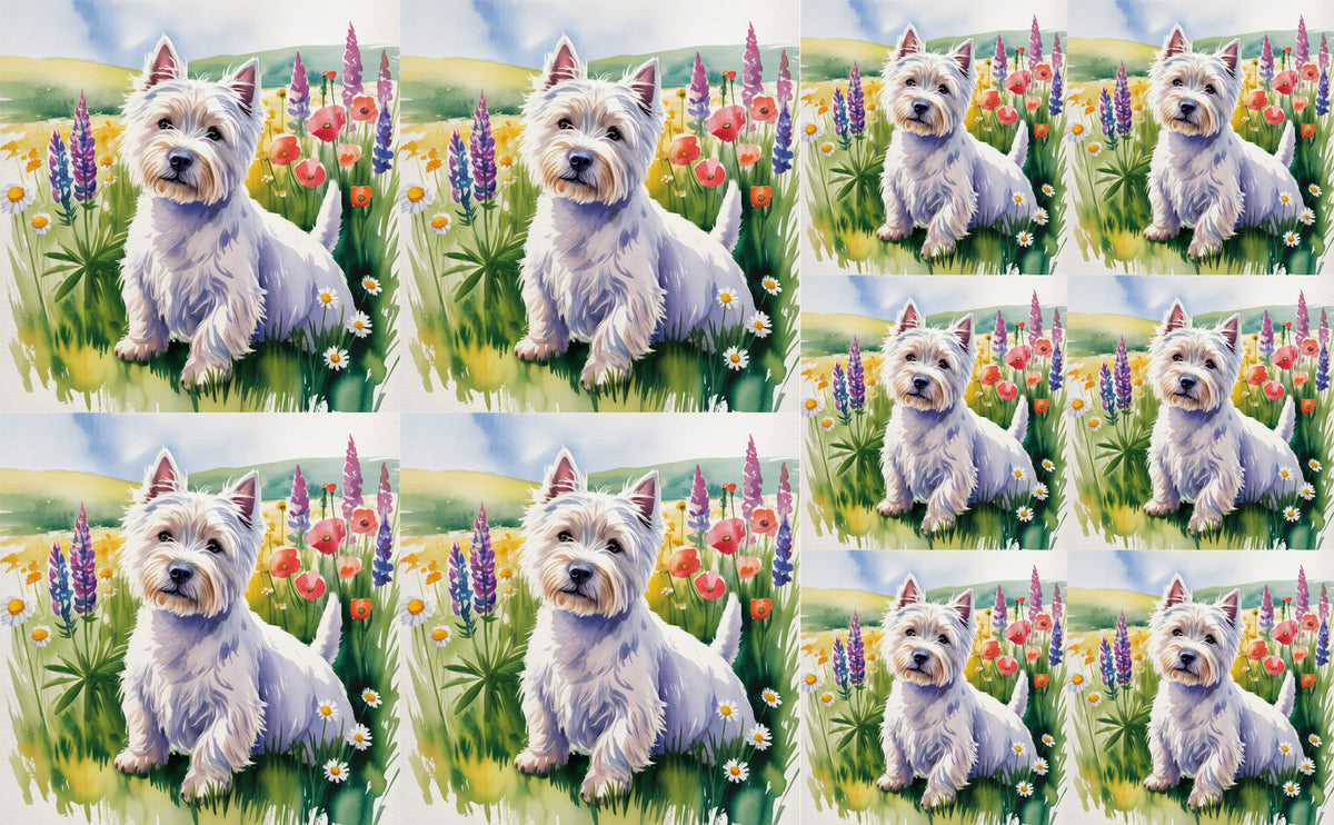 DecoCraft - Scenic Tiles Series - Watercolor Pets - Westie