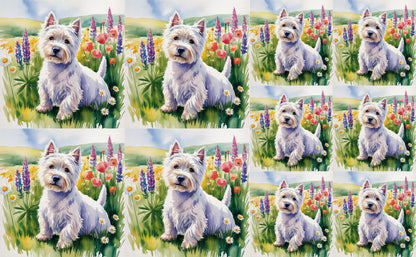 DecoCraft - Scenic Tiles Series - Watercolor Pets - Westie