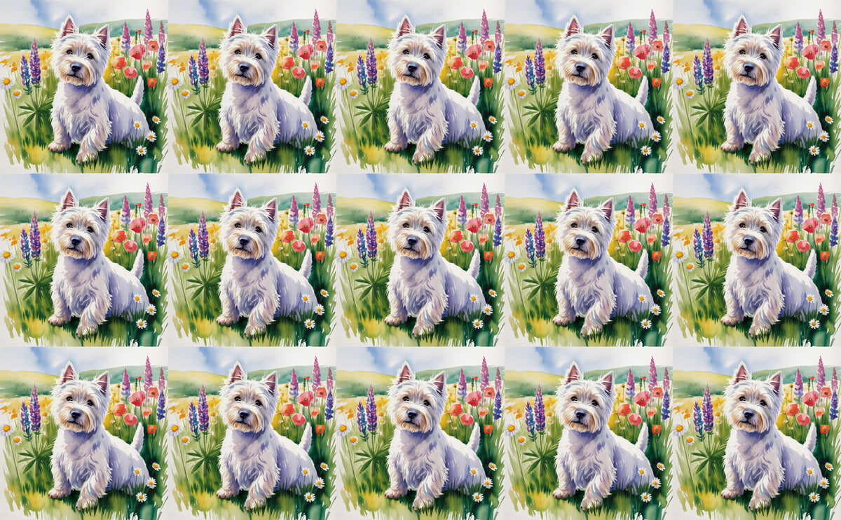 DecoCraft - Scenic Tiles Series - Watercolor Pets - Westie