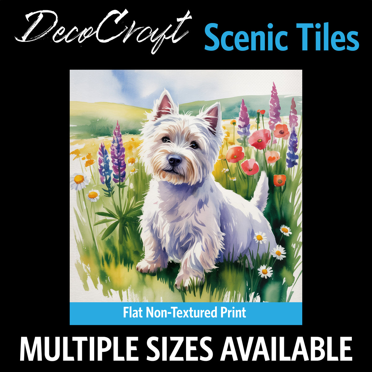 DecoCraft - Scenic Tiles Series - Watercolor Pets - Westie