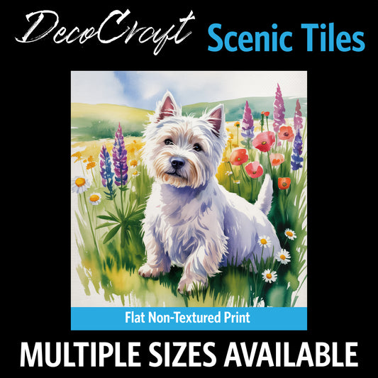 DecoCraft - Scenic Tiles Series - Watercolor Pets - Westie
