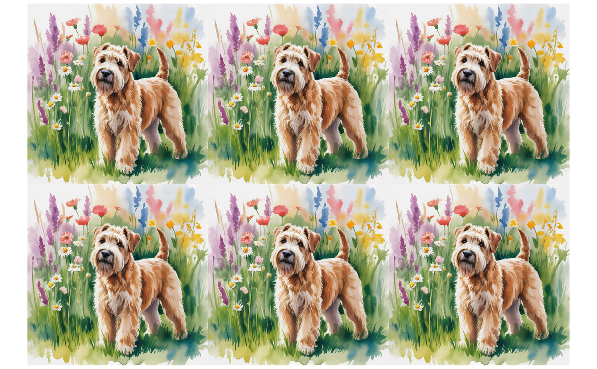 DecoCraft - Scenic Tiles Series - Watercolor Pets - Wheaton Terrier