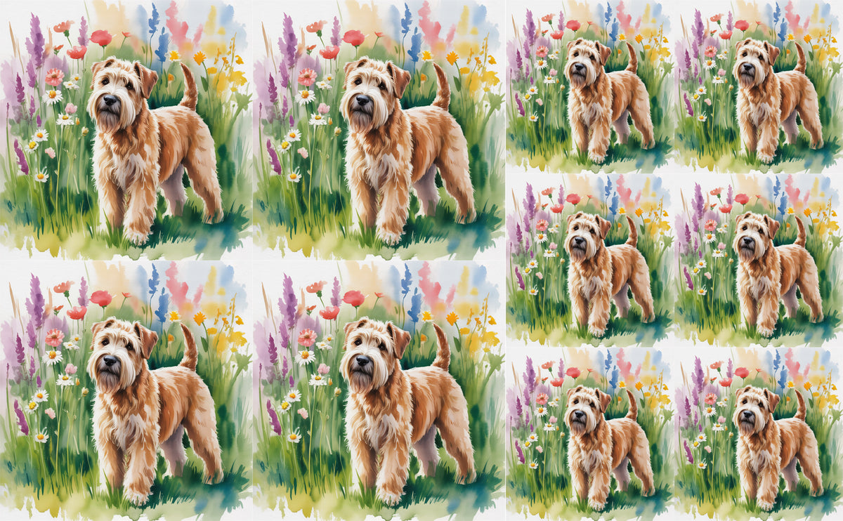 DecoCraft - Scenic Tiles Series - Watercolor Pets - Wheaton Terrier