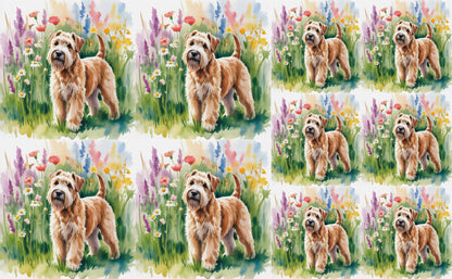 DecoCraft - Scenic Tiles Series - Watercolor Pets - Wheaton Terrier