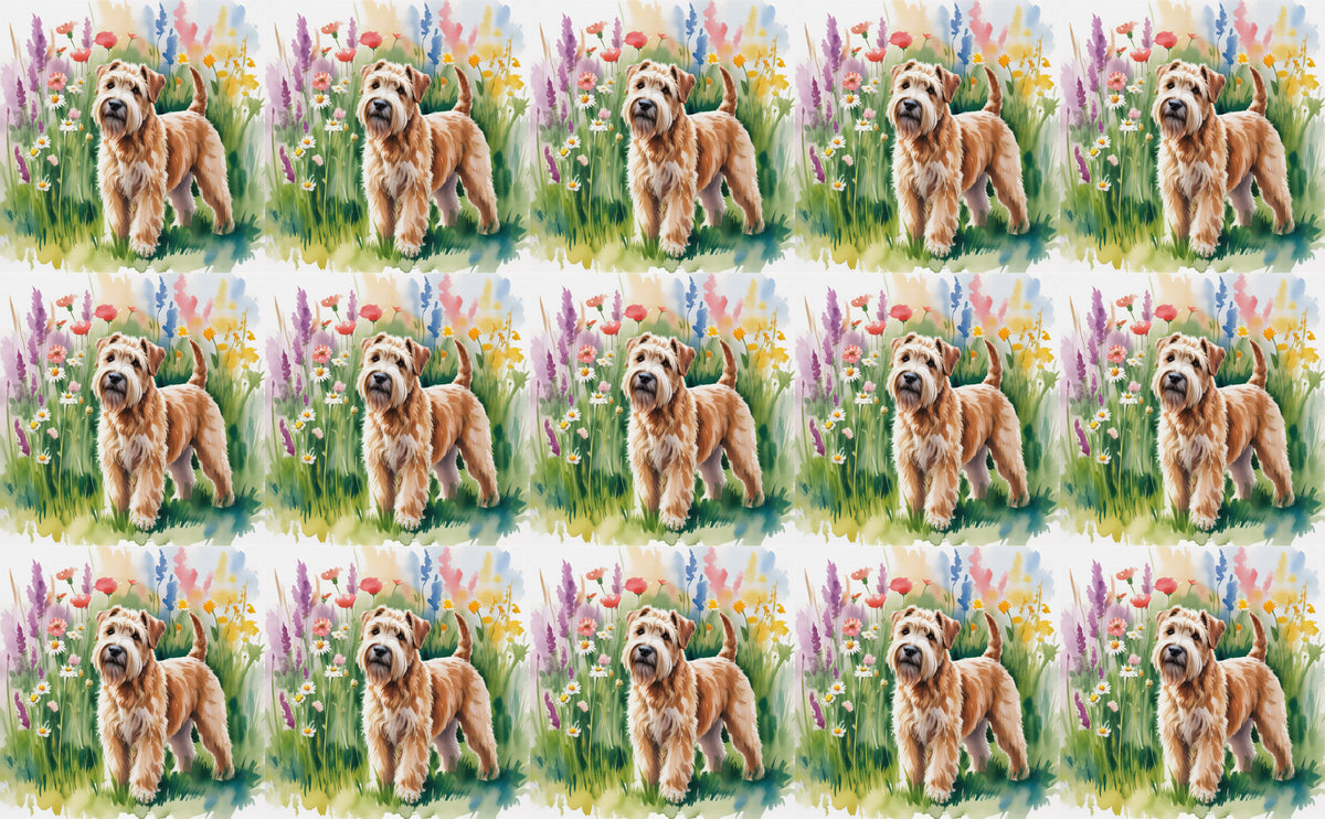 DecoCraft - Scenic Tiles Series - Watercolor Pets - Wheaton Terrier