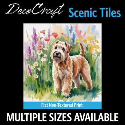 DecoCraft - Scenic Tiles Series - Watercolor Pets - Wheaton Terrier