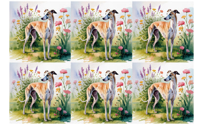 DecoCraft - Scenic Tiles Series - Watercolor Pets - Whippet