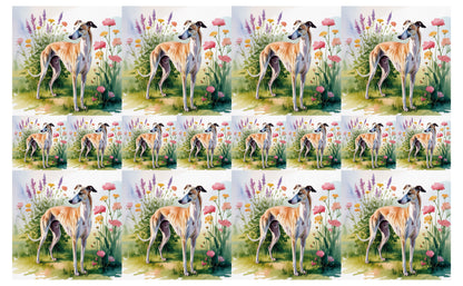 DecoCraft - Scenic Tiles Series - Watercolor Pets - Whippet
