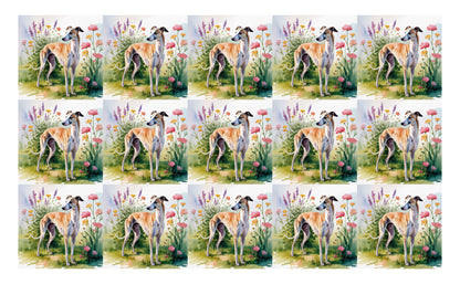 DecoCraft - Scenic Tiles Series - Watercolor Pets - Whippet