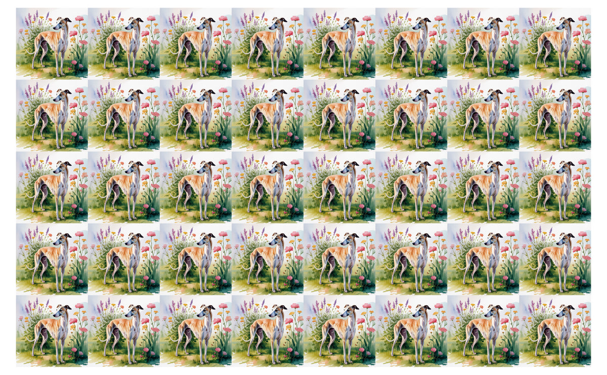 DecoCraft - Scenic Tiles Series - Watercolor Pets - Whippet