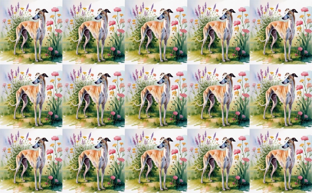 DecoCraft - Scenic Tiles Series - Watercolor Pets - Whippet
