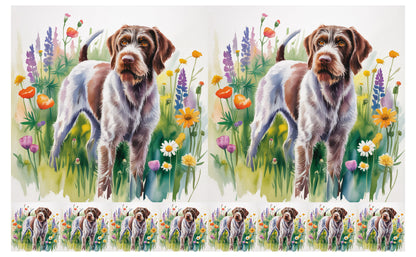 DecoCraft - Scenic Tiles Series - Watercolor Pets - Wirehaired Pointing Griffin