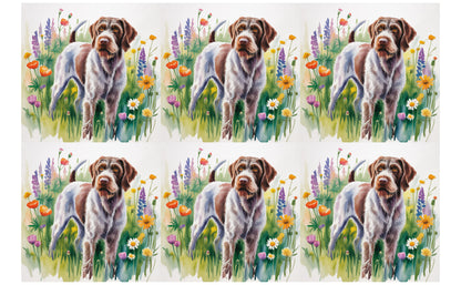 DecoCraft - Scenic Tiles Series - Watercolor Pets - Wirehaired Pointing Griffin