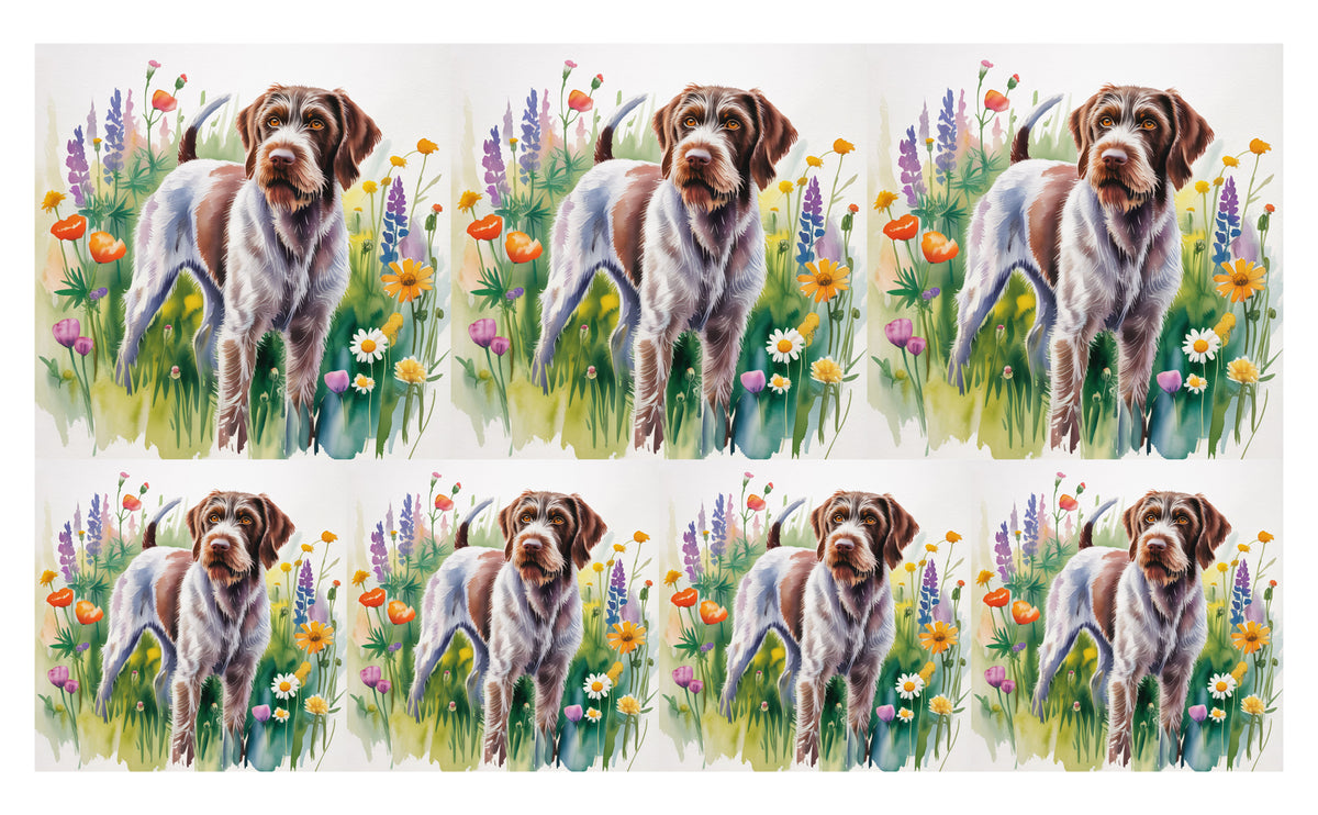 DecoCraft - Scenic Tiles Series - Watercolor Pets - Wirehaired Pointing Griffin