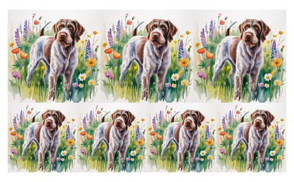 DecoCraft - Scenic Tiles Series - Watercolor Pets - Wirehaired Pointing Griffin
