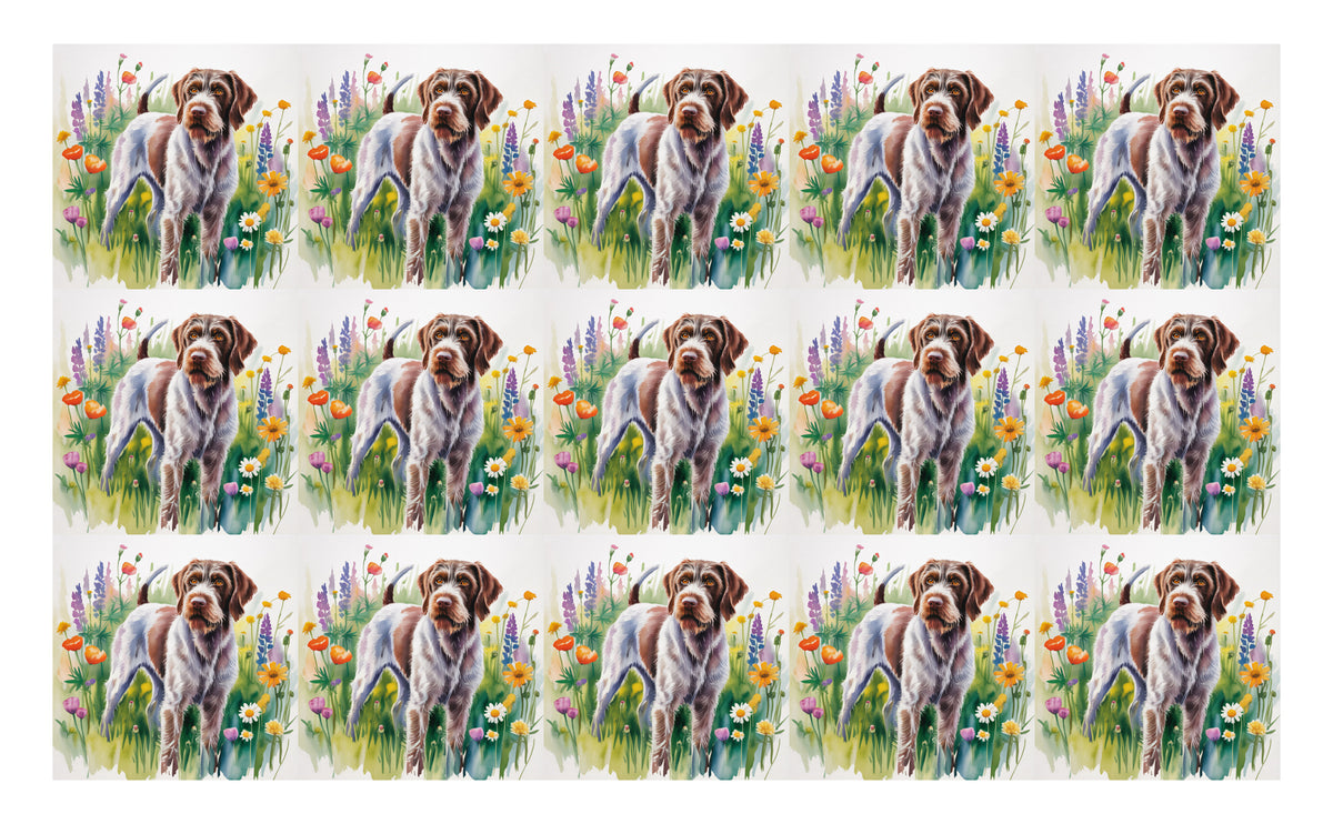 DecoCraft - Scenic Tiles Series - Watercolor Pets - Wirehaired Pointing Griffin