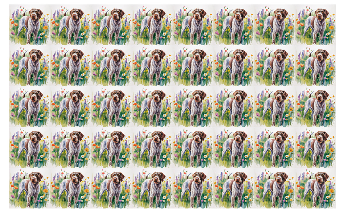 DecoCraft - Scenic Tiles Series - Watercolor Pets - Wirehaired Pointing Griffin