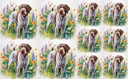 DecoCraft - Scenic Tiles Series - Watercolor Pets - Wirehaired Pointing Griffin