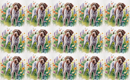DecoCraft - Scenic Tiles Series - Watercolor Pets - Wirehaired Pointing Griffin