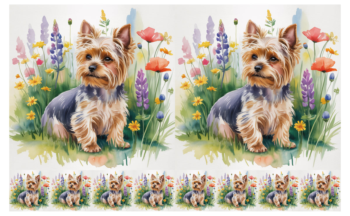 DecoCraft - Scenic Tiles Series - Watercolor Pets - Yorki