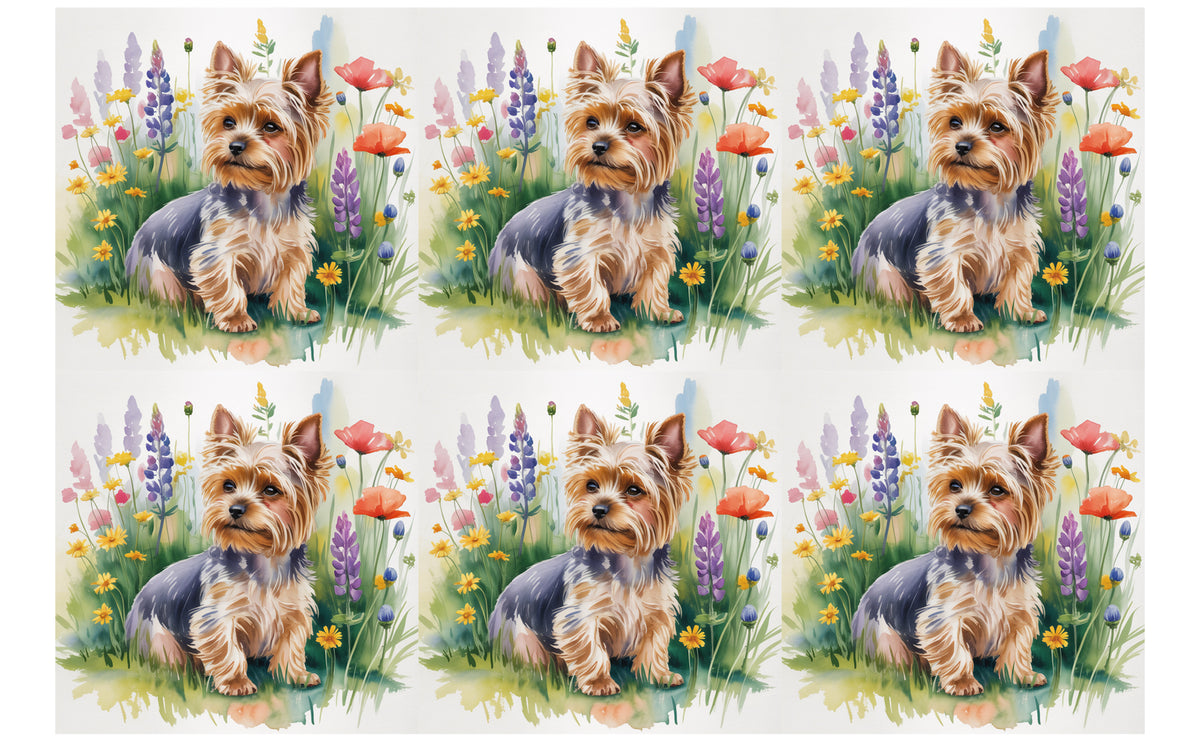 DecoCraft - Scenic Tiles Series - Watercolor Pets - Yorki