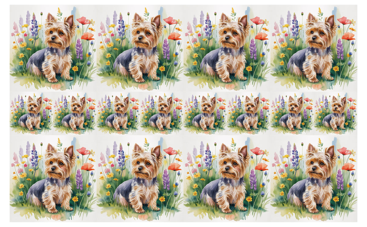 DecoCraft - Scenic Tiles Series - Watercolor Pets - Yorki