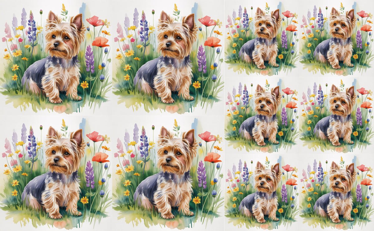 DecoCraft - Scenic Tiles Series - Watercolor Pets - Yorki