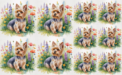 DecoCraft - Scenic Tiles Series - Watercolor Pets - Yorki