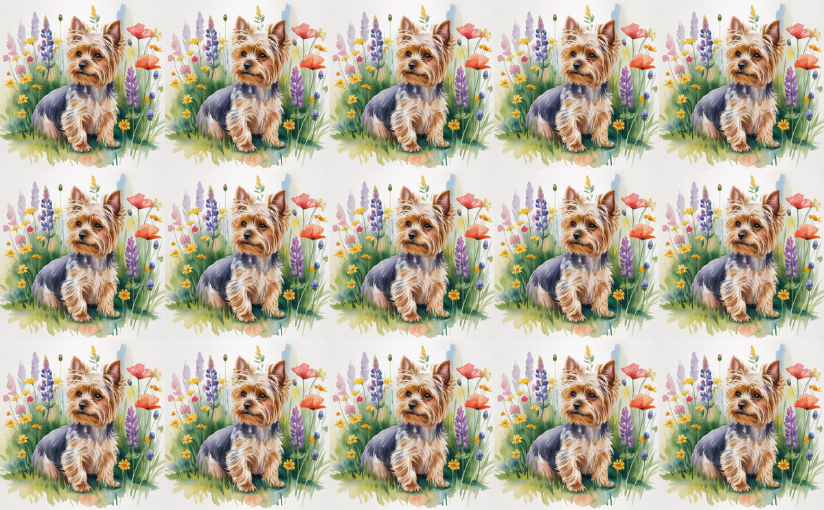 DecoCraft - Scenic Tiles Series - Watercolor Pets - Yorki