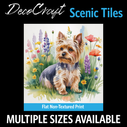 DecoCraft - Scenic Tiles Series - Watercolor Pets - Yorki