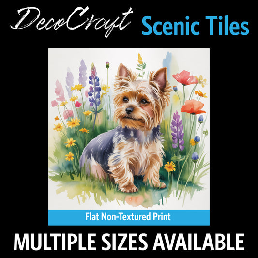 DecoCraft - Scenic Tiles Series - Watercolor Pets - Yorki
