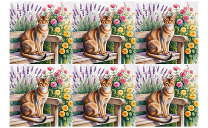 DecoCraft - Scenic Tiles Series - Watercolor Pets - Abyssinian