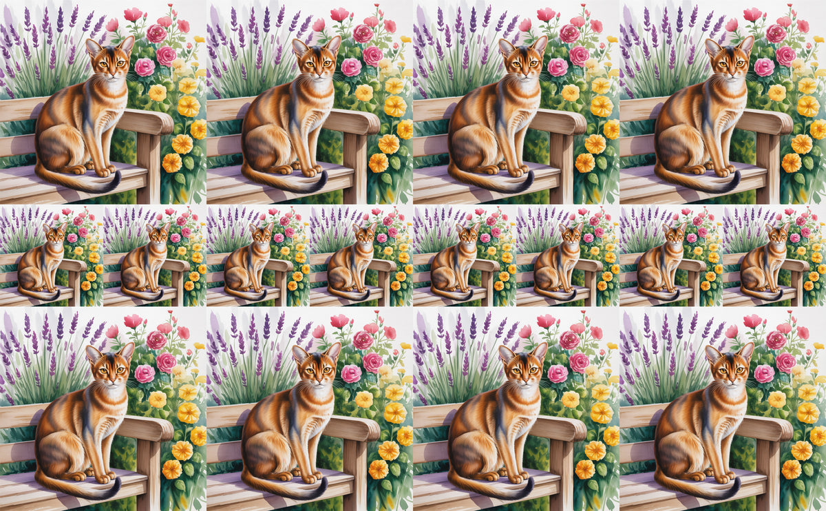 DecoCraft - Scenic Tiles Series - Watercolor Pets - Abyssinian