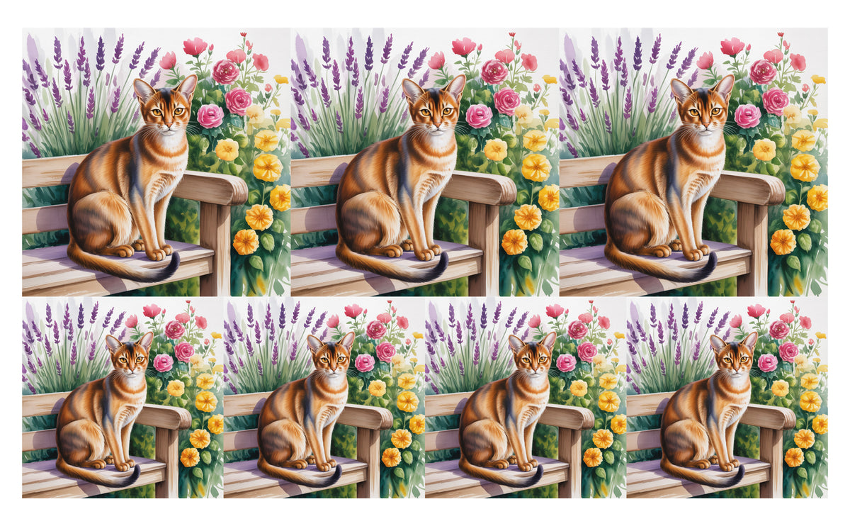 DecoCraft - Scenic Tiles Series - Watercolor Pets - Abyssinian