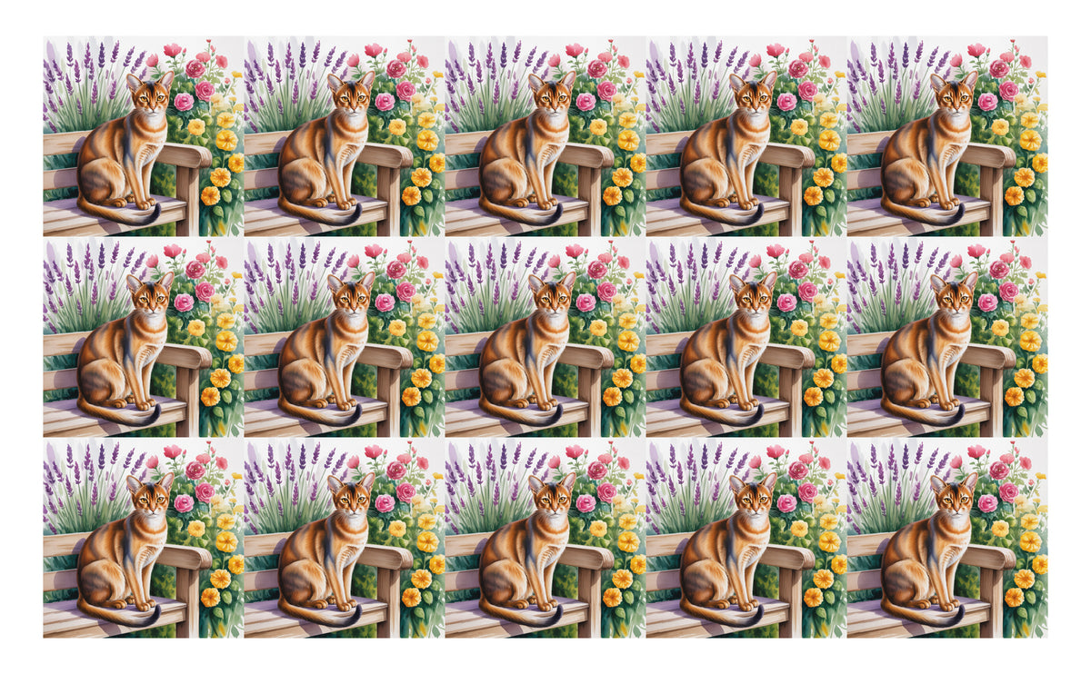 DecoCraft - Scenic Tiles Series - Watercolor Pets - Abyssinian