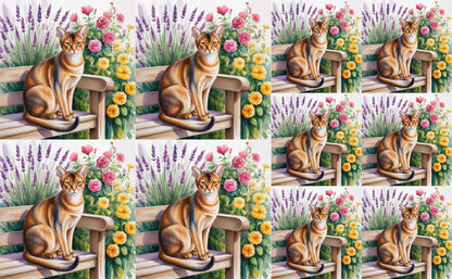 DecoCraft - Scenic Tiles Series - Watercolor Pets - Abyssinian